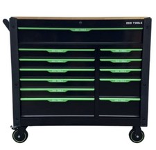 DSD Tools 12 Drawer Roller Tool Chest Cabinet Box Set with Tools Green/Black