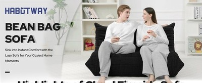 Bean Bag Chairs Fireside Lazy Floor Sofa, Soft Teddy Fleece 2