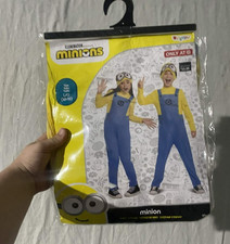 Disguise Minions Jumpsuit Outfit Toddler Large 10-12 Yellow Blue Costume Cosplay