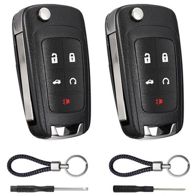 Key Fob Case Replacement 5 Button for Chevy Cruze Camaro Impala Equinox Black 
