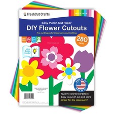 : 280 Pieces of DIY Flower Cutouts with IDEA Guide - 2-Sided Punch Out Tulips...