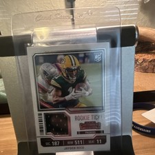 2023 Panini Contenders Rookie Ticket Swatches Jayden Reed #TS18 Packers NFL Card. rookie card picture