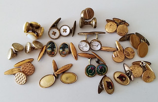14 x Antique & Vintage Cufflinks 1930s 40s 50s all wearable for period costume