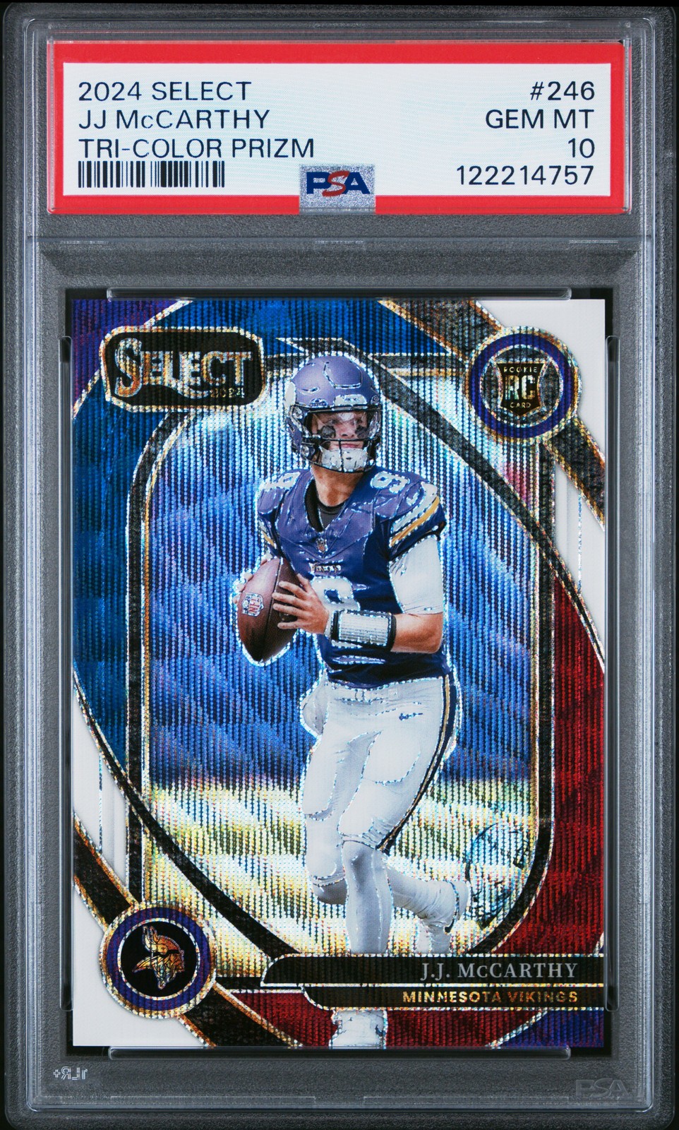 PSA 10 Jj Mccarthy 2024 Panini Select Tri-Color Prizm #246 /149