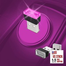 2 Pcs USB LED Car Interior Atmosphere Lamp, Night Light Led Pink purple