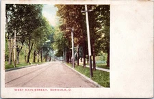 West Main Street, Residential Section Norwalk Ohio- c1901-1907 Udb Postcard