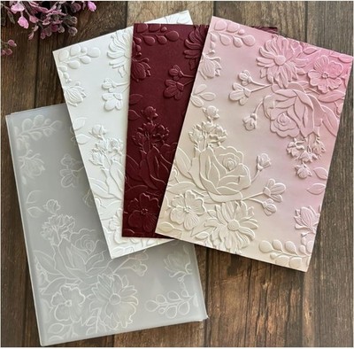 3D Cherry Blossom Rose Plastic Embossing Folders for Card Making,Embossing Templ