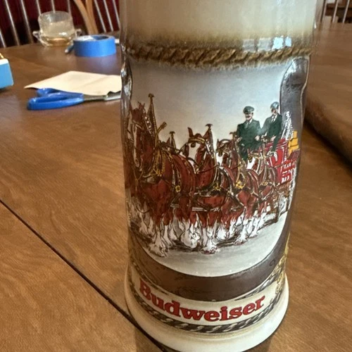 Vintage Budweiser Anheuser Busch Beer Stein Mug Staffel Stoneware West Germany