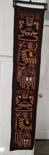VTG Wool Tapestry Peruvian Handwoven Wall Hanging Inca Embroidered Folk Art 58"!