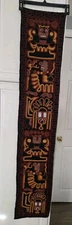 VTG Wool Tapestry Peruvian Handwoven Wall Hanging Inca Embroidered Folk Art 58"!