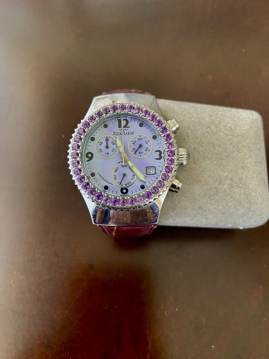 AquaMarin Sea Star WristWatch -Natural Amethyst-Mother Pearl  display picture 1