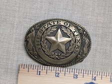 vintage STATE OF TEXAS belt buckle TONY LAMA lonestar WESTERN ranger BRASS rodeo