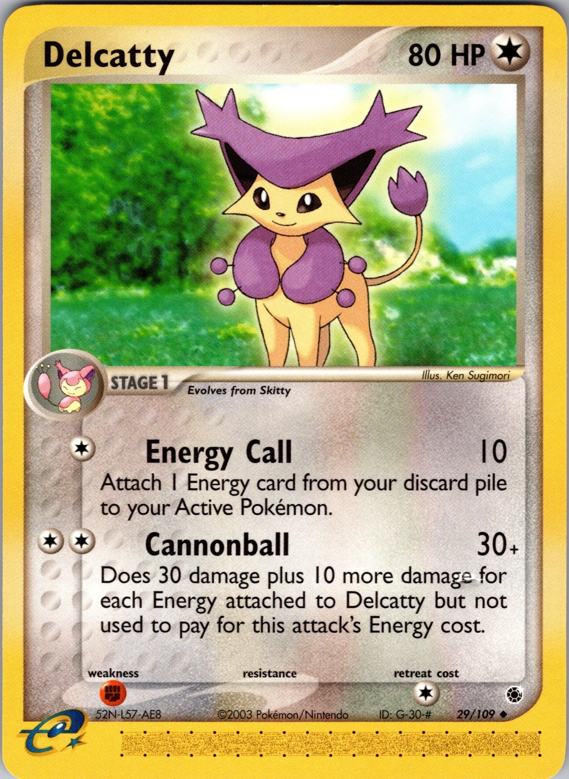 Delcatty Uncommon EX Ruby and Sapphire 29/109 DMG