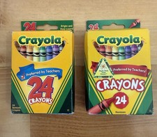 2006 Crayola Crayons 24 pack Featuring RETIRED Dandelion Yellow  2 Boxes 