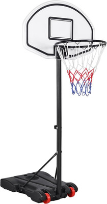 Tragbarer Basketballkorb, höhenverstellbar 1,59-2,14 m, rot/schwarz | freistehend