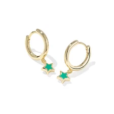 Kendra Scott Kayla Huggie Hoop Earrings - Gold/Green