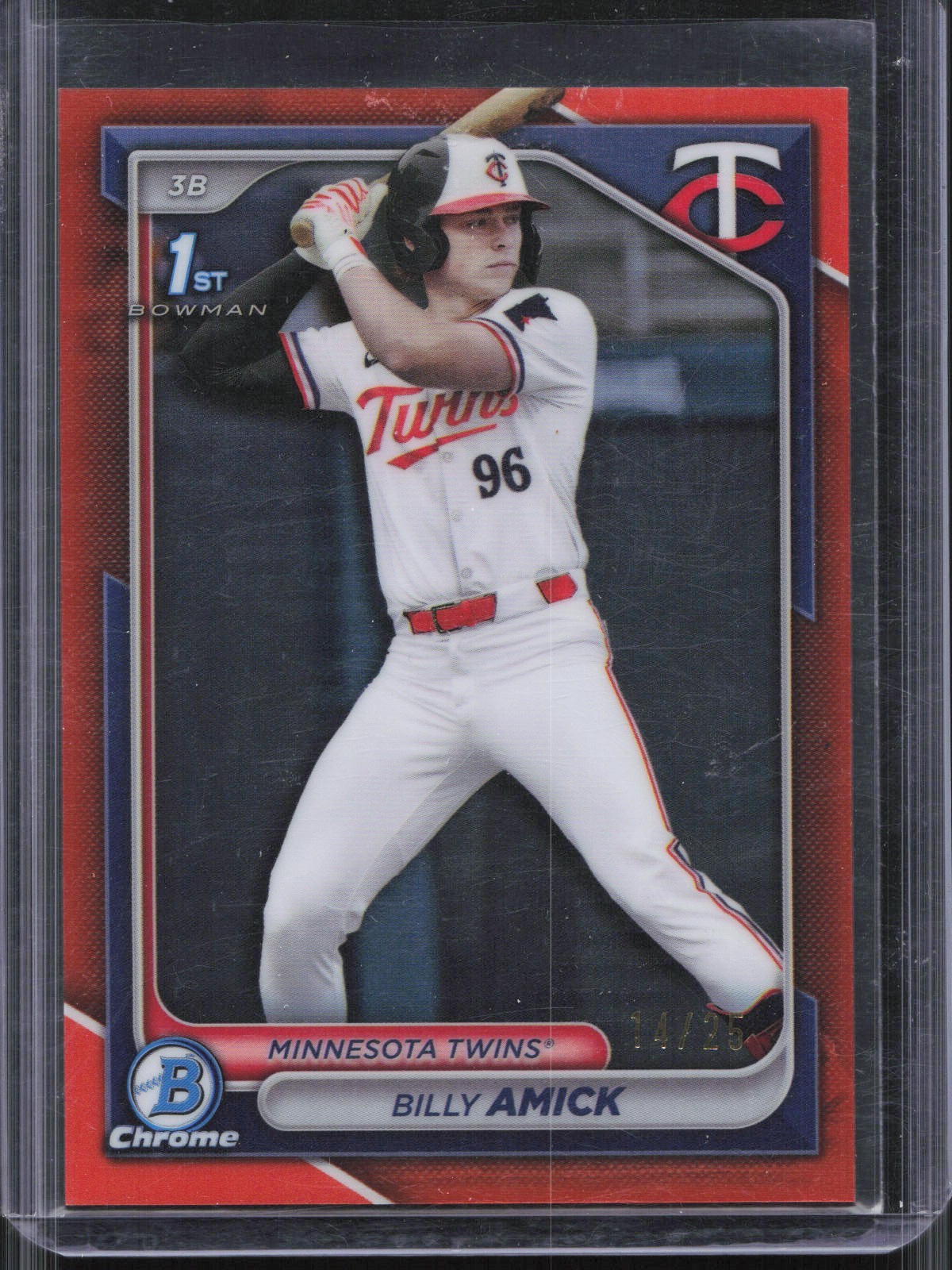2024 Bowman Draft Chrome Billy Amick BDC-68 1st Orange Refractor /25 Twins