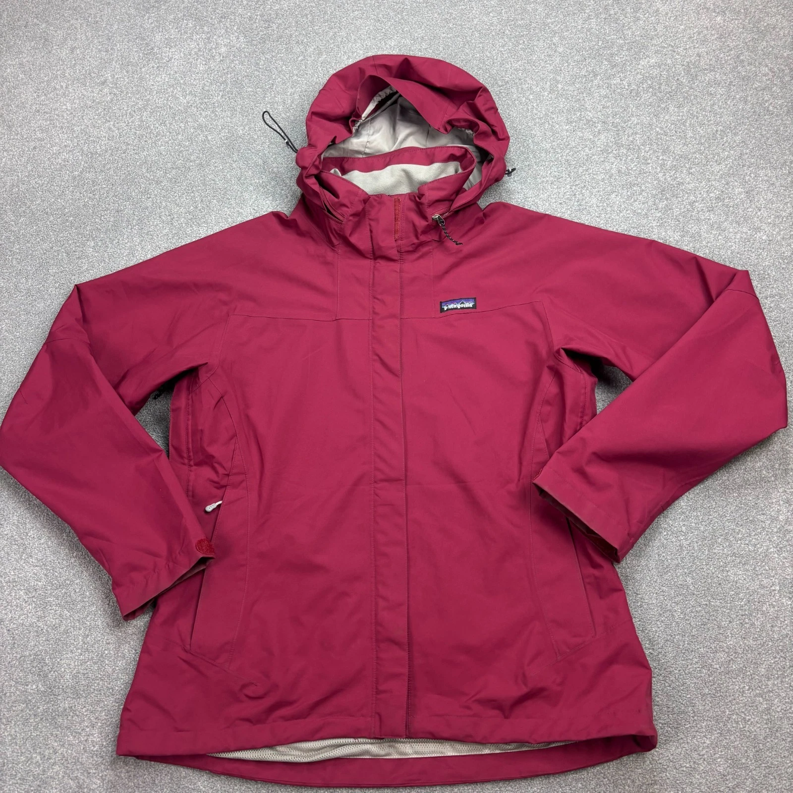Patagonia Jacket Womens Large Red Storm Light H2NO Windbreaker Hood Coat Lady*
