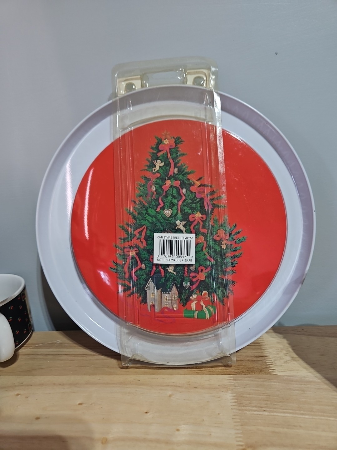 Vintage Stove Burner Covers Christmas Tree Design Enamel Set of 4 