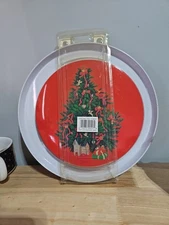 Vintage Stove Burner Covers Christmas Tree Design Enamel Set of 4 