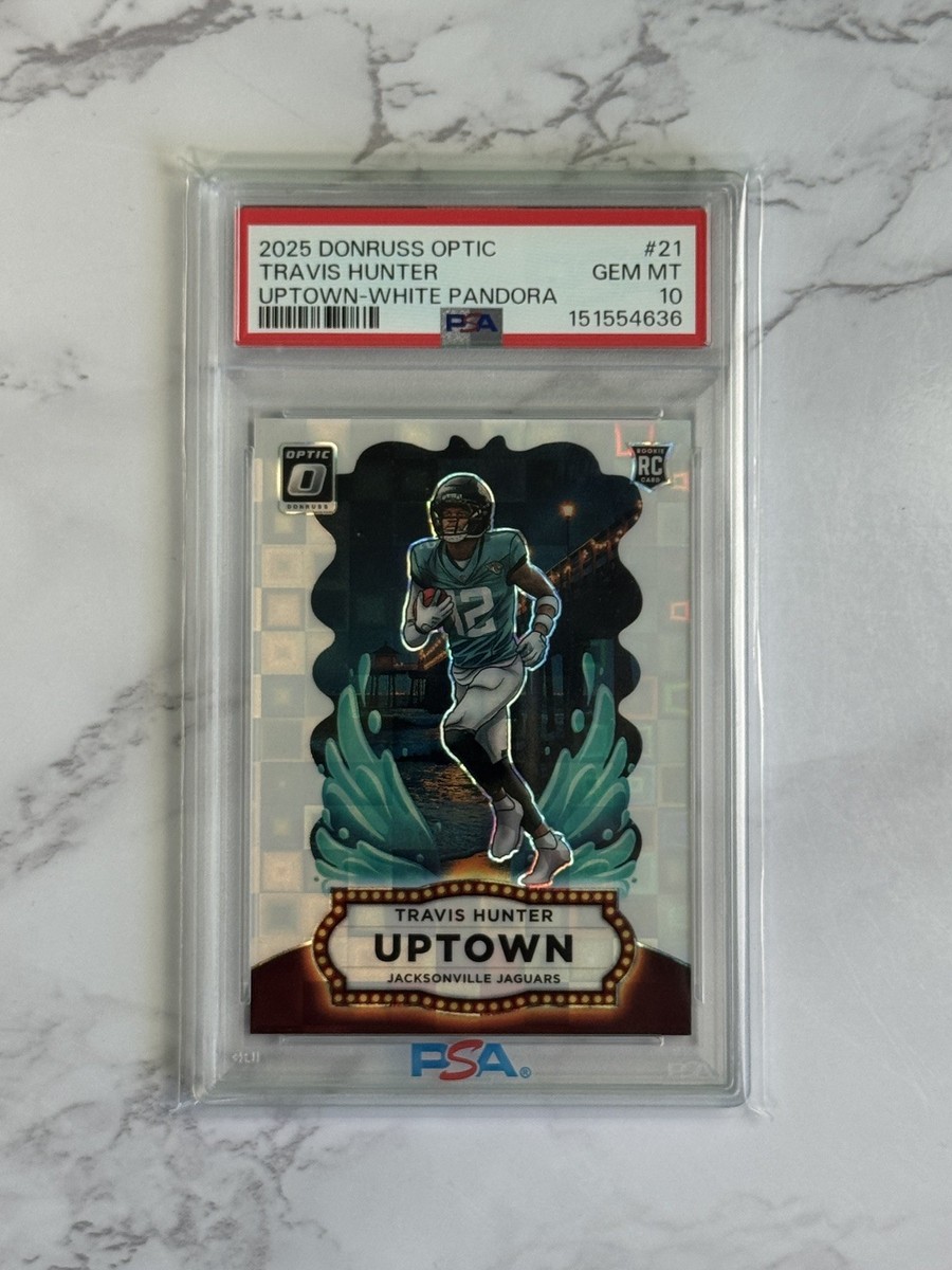 Travis Hunter White Pandora Uptown /25 RC #21 PSA 10 - 2025 Panini