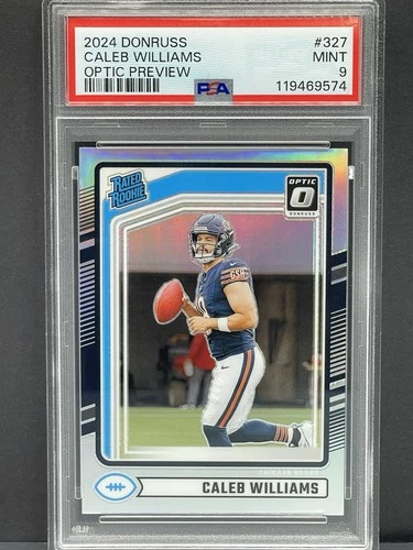 2024 Donruss Caleb Williams Rated Rookie Optic Preview Holo #327 - Bears PSA 9