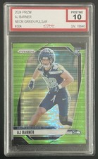 2024 Panini Prizm - Rookies AJ Barner #304 Neon Green Pulsar Prizm (RC)