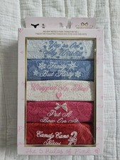 Brand New Victoria's Secret Pink Holiday Notes 5 Pack Thong Panties Gift Set XL