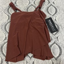 Miraclesuit Nwt Tamarind Brown Razzle Dazzle Underwire Tankini Swim Top 8