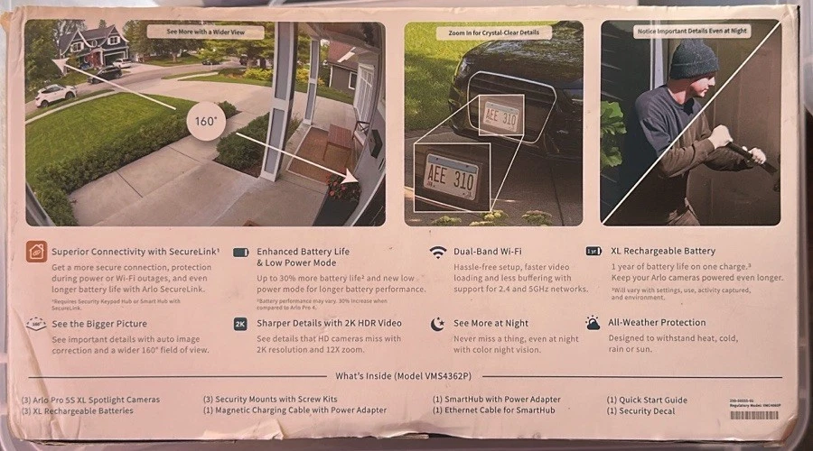 Paquete de cámara foco Arlo Pro 5S 2K con 3 cámaras XL y Smarthub Foto 2 de 3