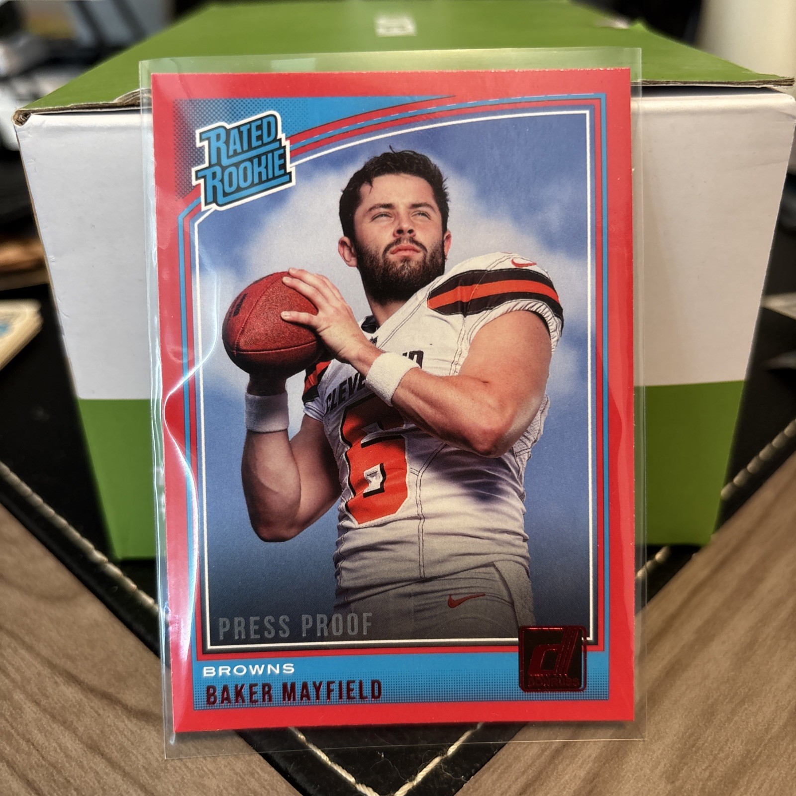 2018 Donruss Baker Mayfield Press Proof Red Rated Rookie RC #303 Browns