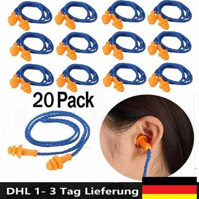 20 Stück Ohr Stöpsel Ohrenstöpsel Silikon wasserdichter Gehörschutz Schwimmen DE