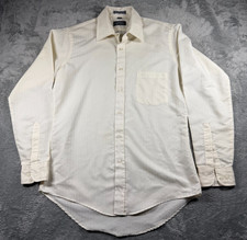 Vtg Van Heusen Profiles Men  s 15.5 32-33 Ivory Stripe Dress Shirt Made USA