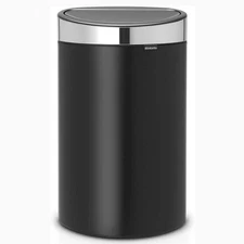 10.6 Gal Kitchen Touch Trash Can New (Matt Black/Matt Steel) Removable Lid, S...