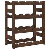 Weinregal FüR 16 Flaschen Braun Massivholz Kiefer