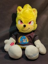 Sonic The Hedgehog 2 Build A Bear Super Sonic Yellow Plush Stuffed BAB W Shirt