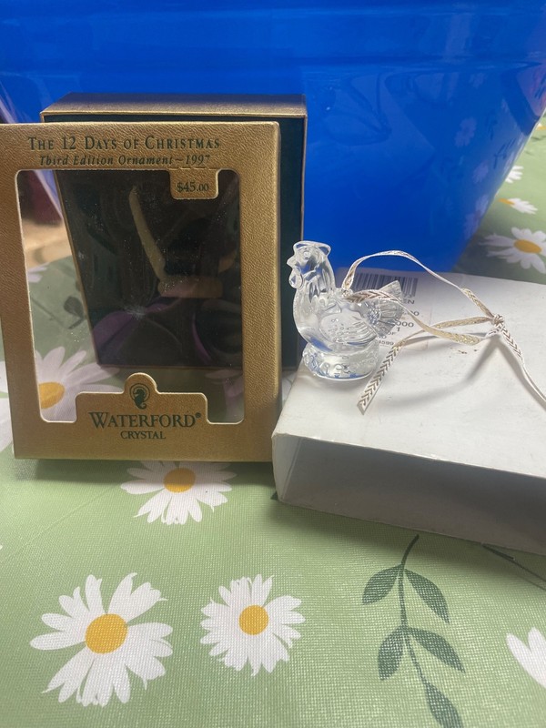 Waterford Crystal The 12 Days of Christmas Ornament 3rd Edition French Hen 1997 