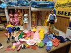 New ListingVtg 9 Pc Golden Dream Barbie Trunk & Ken Doll Lot Clothing Furniture Accessories