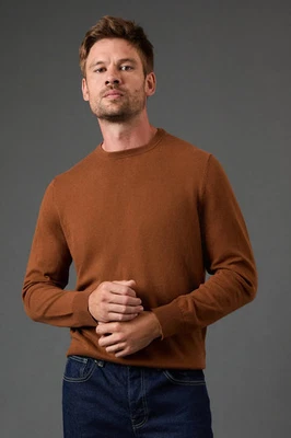 Burton Tobacco Knitted Jumper Mens Casual Jumpers & Cardigans