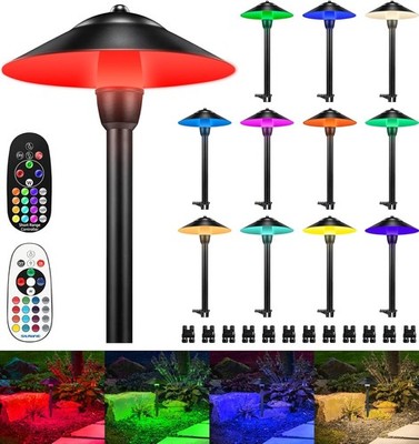 SUNVIE RGBW Low Voltage Landscape Lights 3W 12-24V 12 Pack