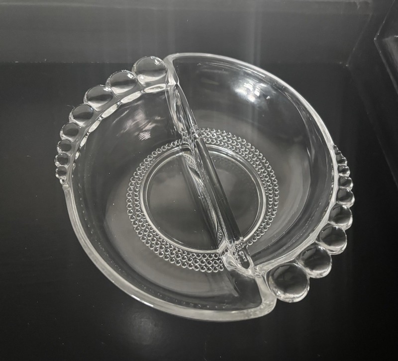 Vintage Duncan & Miller Teardrop Divided Relish/Nut/Trinket Candy Dish