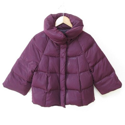 Theory Volume Collar Short Length Cropped Down Jacket S Purple Women USED