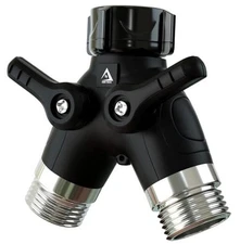 Garden Hose Splitter 2 Way Heavy Duty | Faucet Adapter with Long Handle, 