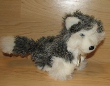 7" Vintage Grey White HUSKY Dog Plush DANDEE DAN DEE Platinum Plus Stuffed 0
