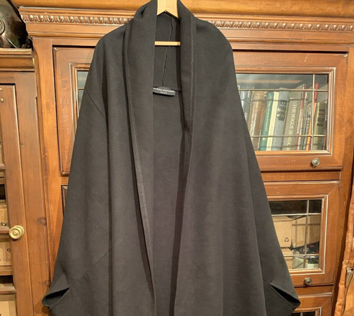 Patrizia Montanari schwarzer Mantel Kaschmir Wolle Langenlook Cape Umhang Mantel Einheitsgröße - Bild 12 von 16