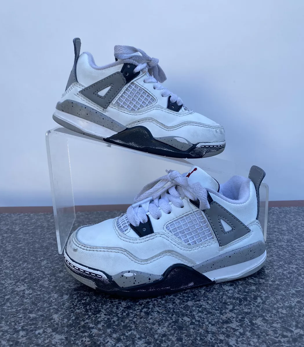 Nike Air Jordan 4 Retro OG White Cement Size Toddler 10C 836016-192