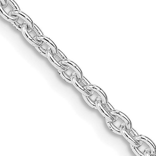 2.75mm Rhodium Plated Sterling Silver 
