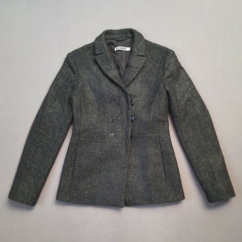 Jil Sander, JIL SANDER - Cappotto vintage misto mohair - IT36 - Giacca tweed nero verde maculato