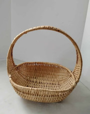 Gondola Round Wicker Gathering Basket French Vintage Medium New