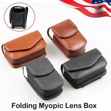 Eye Glasses Case Box Folding Sunglasses Protector Hard Box Belt Clip Portable